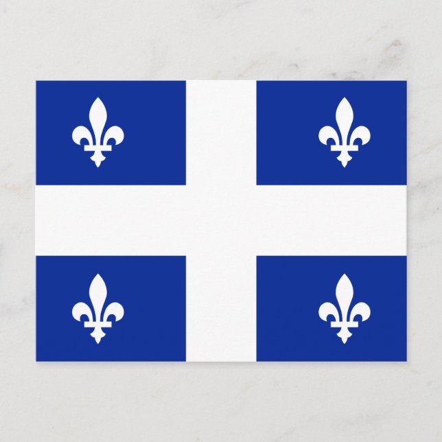 Quebec Flag PQ Qc with fleur de lys Postcard (Front)