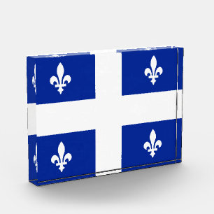 Quebec flag PQ Qc with fleurs de lys Photo Block