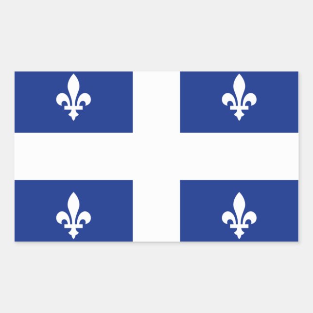 "Quebec" Flag Rectangular Sticker (Front)