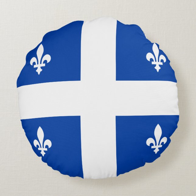 Quebec Flag Round Cushion (Back)