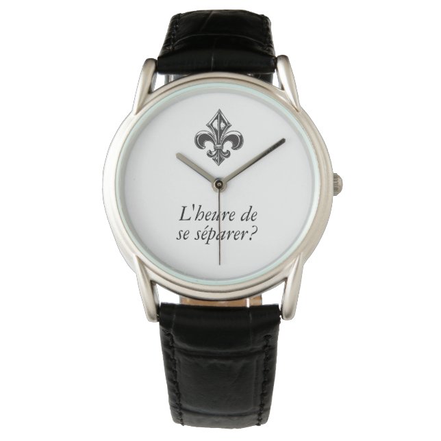 Québec fleur de lys VOTRE TEXTE Heure de seSéparer Watch (Front)