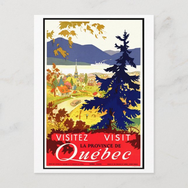 Quebec, landscape, Canada, nature, vintage travel Postcard (Front)
