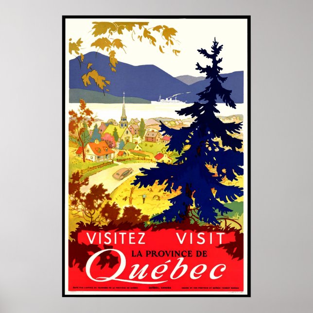 Quebec, landscape, Canada, nature, vintage travel Poster (Front)