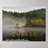 Quebec Landscape Fall Lake with Fog Fine Art Photo