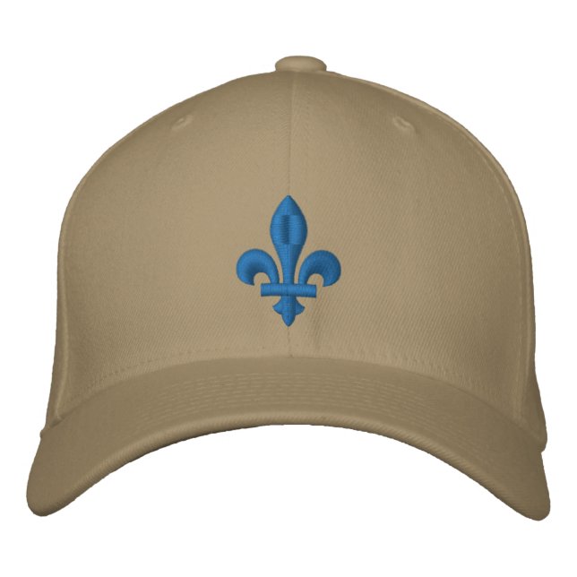 Quebec Libre Fleur de Lis Symbol of French Culture Embroidered Hat (Front)