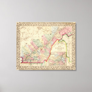 Quebec Map by Mitchell Canvas Print