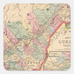 Quebec Map by Mitchell Square Sticker