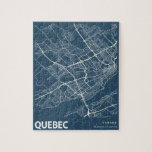 Quebec Minimalist City Map Line Art in Blue Jigsaw Puzzle<br><div class="desc">Quebec Canada Minimalist City Map Line Art in Blue Puzzle</div>