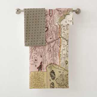 Quebec/Nouvelle-France mediaeval french map Bath Towel Set