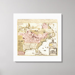 Quebec/Nouvelle-France mediaeval french map Canvas Print