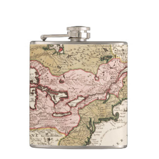 Quebec/Nouvelle-France mediaeval french map Hip Flask
