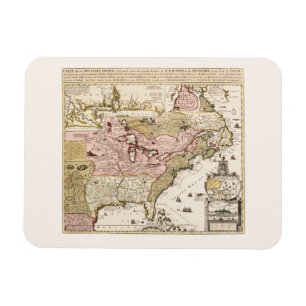 Quebec/Nouvelle-France medieval french map America Magnet
