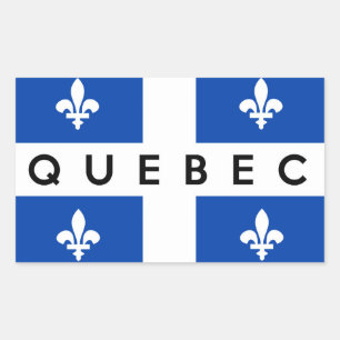 quebec province flag canada country name text rectangular sticker