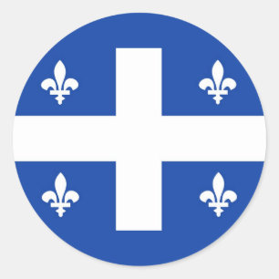 quebec region canada country flag classic round sticker