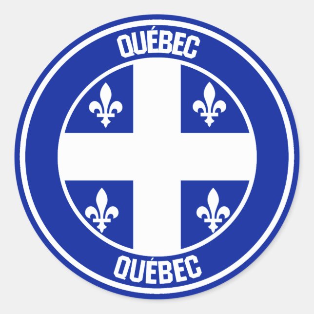Quebec Round Emblem Classic Round Sticker (Front)
