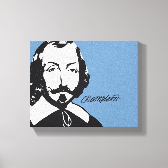 Québec Samuel de Champlain 1608 Signature Français Canvas Print (Front)