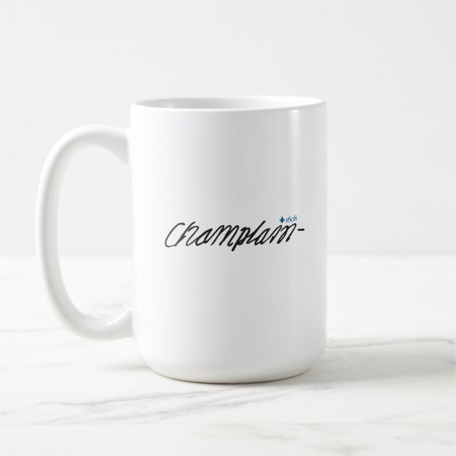 Québec Samuel de Champlain 1608 Signature Français Coffee Mug (Left)