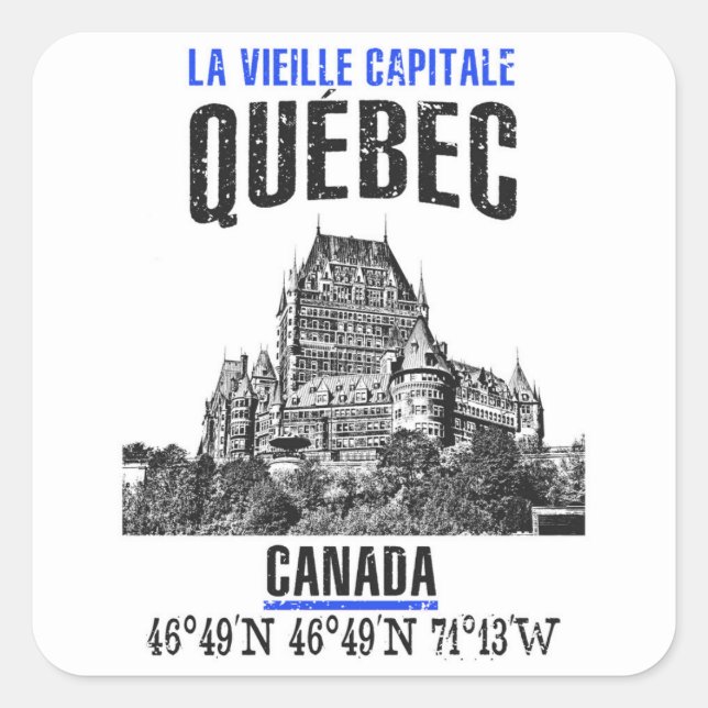 Québec Square Sticker (Front)