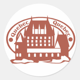 Quebec Stamp Classic Round Sticker