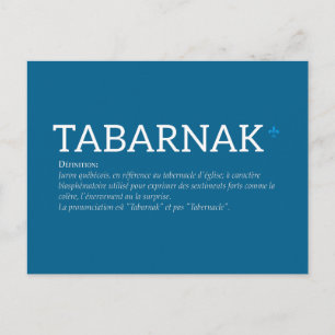 Québec Tabarnak Juron Joual Humour Français Postcard