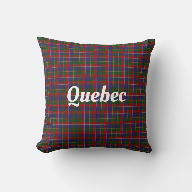Quebec Tartan Plaid Cushion (Front)