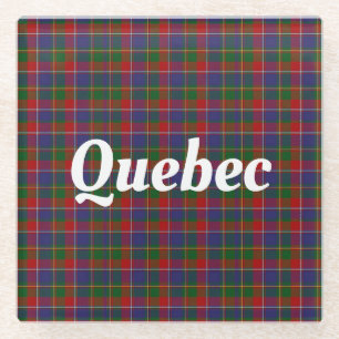 Quebec Tartan Plaid Glass Coaster