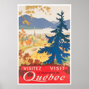 Quebec Travel Poster Vintage Canada Art Print