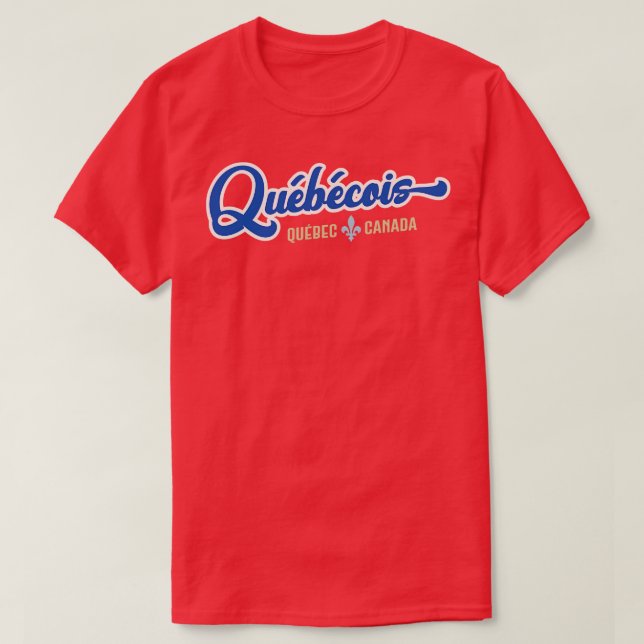 Quebecois Proud French Canadian du Quebec Dark Blu T-Shirt (Design Front)