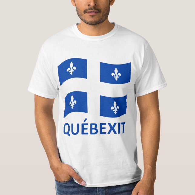 QUEBEXIT WAVING FLAG T-Shirt (Front)