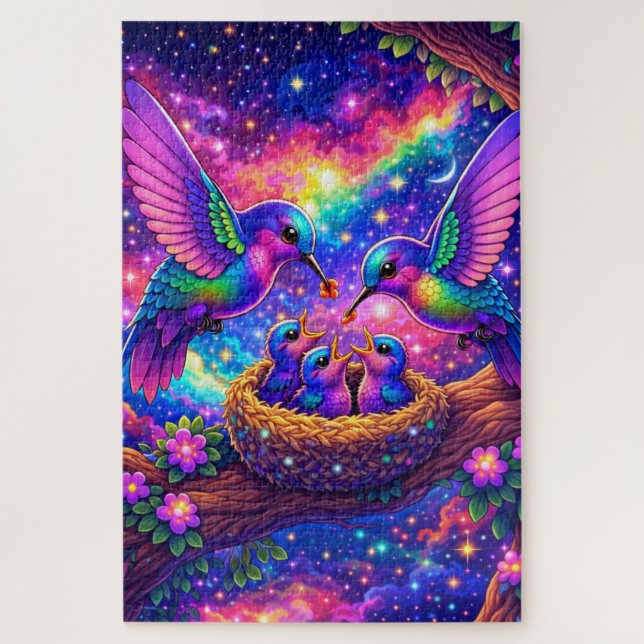 Quebra-Cabeça (Puzzle) Família Beija-Flor Jigsaw Puzzle (Vertical)