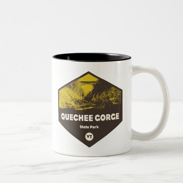 Quechee Gorge State Park Vermont Two-Tone Coffee Mug (Right)