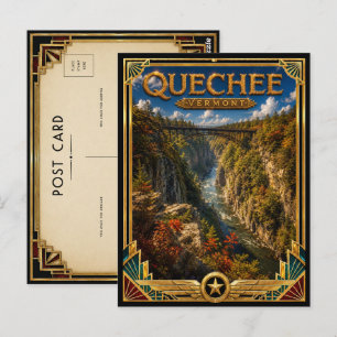 Quechee Vermont Vintage Art Deco Golden Age Postcard