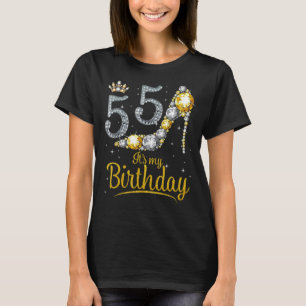 Queen 55 Years Old It's My Birthday Vintage Retro T-Shirt