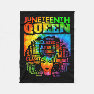Queen Afro Melanin Black Girl Magic Women Tie Dye Fleece Blanket
