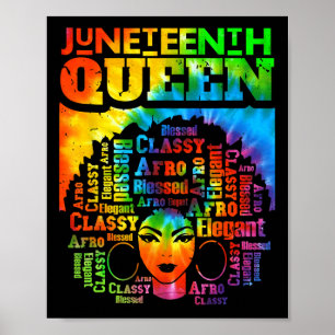 Queen Afro Melanin Black Girl Magic Women Tie Dye  Poster