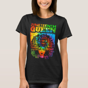 Queen Afro Melanin Black Girl Magic Women Tie Dye T-Shirt