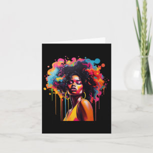 Queen Afro Melanin Dripping Juneteenth African  Card