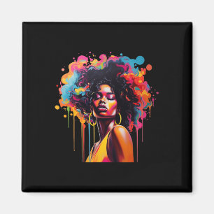 Queen Afro Melanin Dripping Juneteenth African Magnet