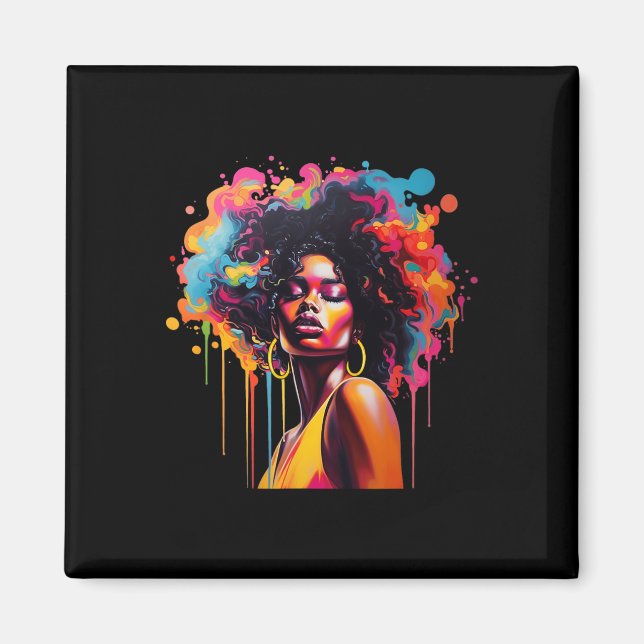 Queen Afro Melanin Dripping Juneteenth African  Magnet (Front)