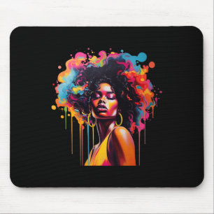 Queen Afro Melanin Dripping Juneteenth African  Mouse Mat