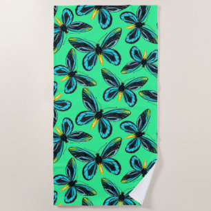 Queen Alexandra' s birdwing butterfly pattern Beach Towel