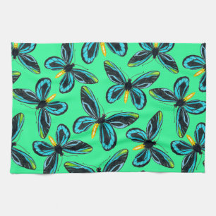 Queen Alexandra' s birdwing butterfly pattern Tea Towel