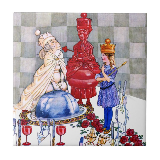Queen Alice, the Red Queen and The White Queen Tile (Front)