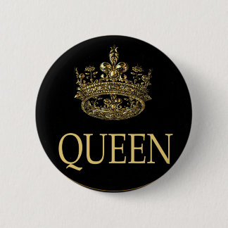 Queen and Crown Emblem 6 Cm Round Badge