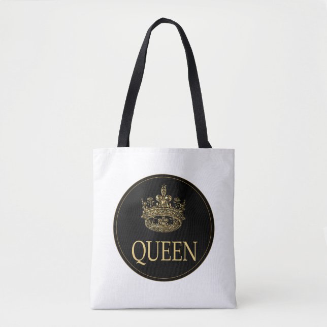 Queen and Crown Emblem Tote Bag (Front)