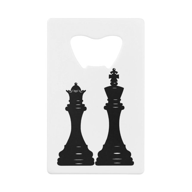 Queen and king chess pieces bottle opener (Front)