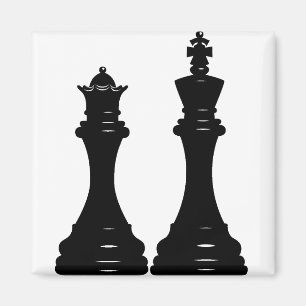 Queen and king chess pieces magnet