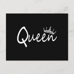 Queen and King Crown Matching Couple Design for Hi Holiday Postcard