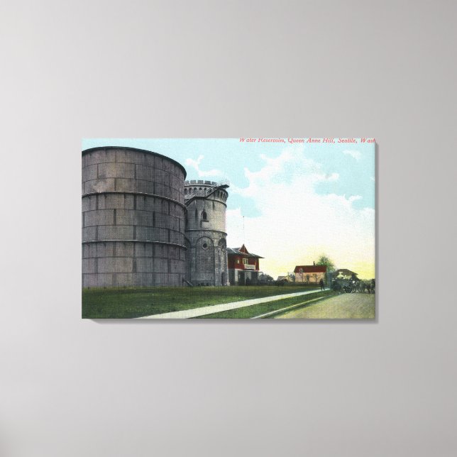 Queen Anne Hill Water Reservoirs Scene Canvas Print (Front)