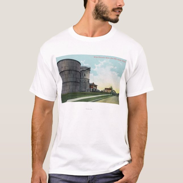 Queen Anne Hill Water Reservoirs Scene T-Shirt (Front)